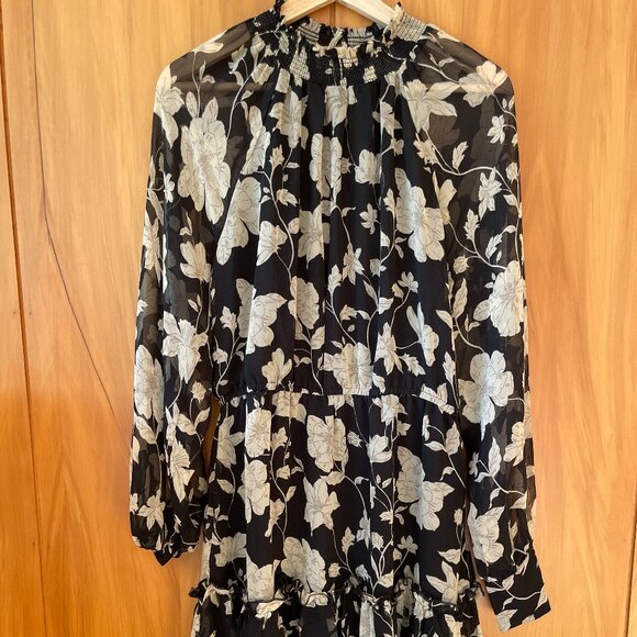 Mango MNG Floral Long Sleeve Mini Dress - Picture 5 of 13